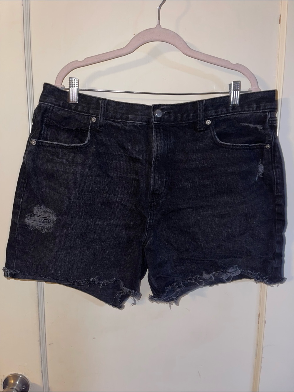 Old Navy Black Distressed Denim Shorts